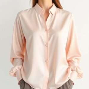 Blusa de seda rosada